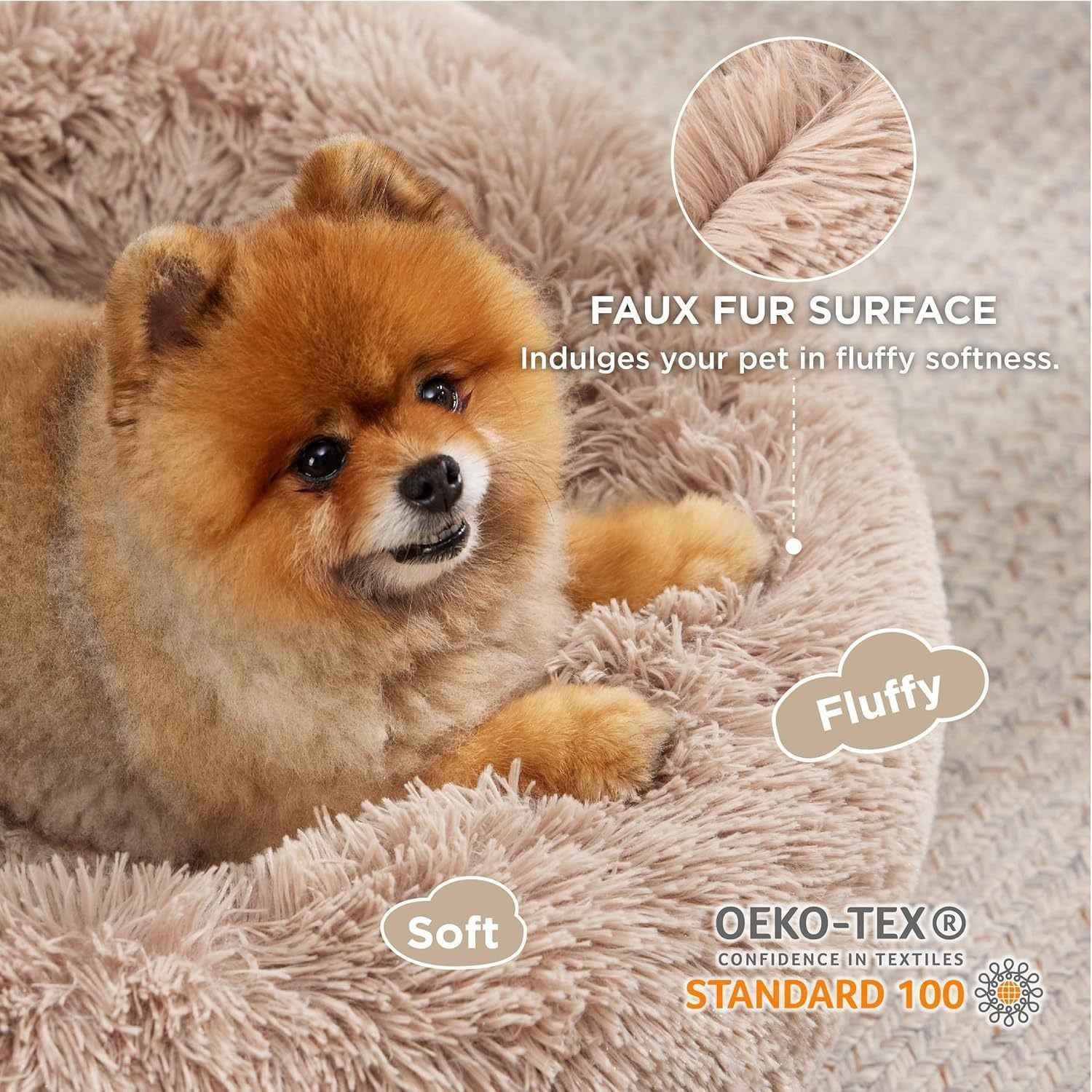 Round Fluffy Plush Pet Bed Round Fluffy Plush Pet Bed