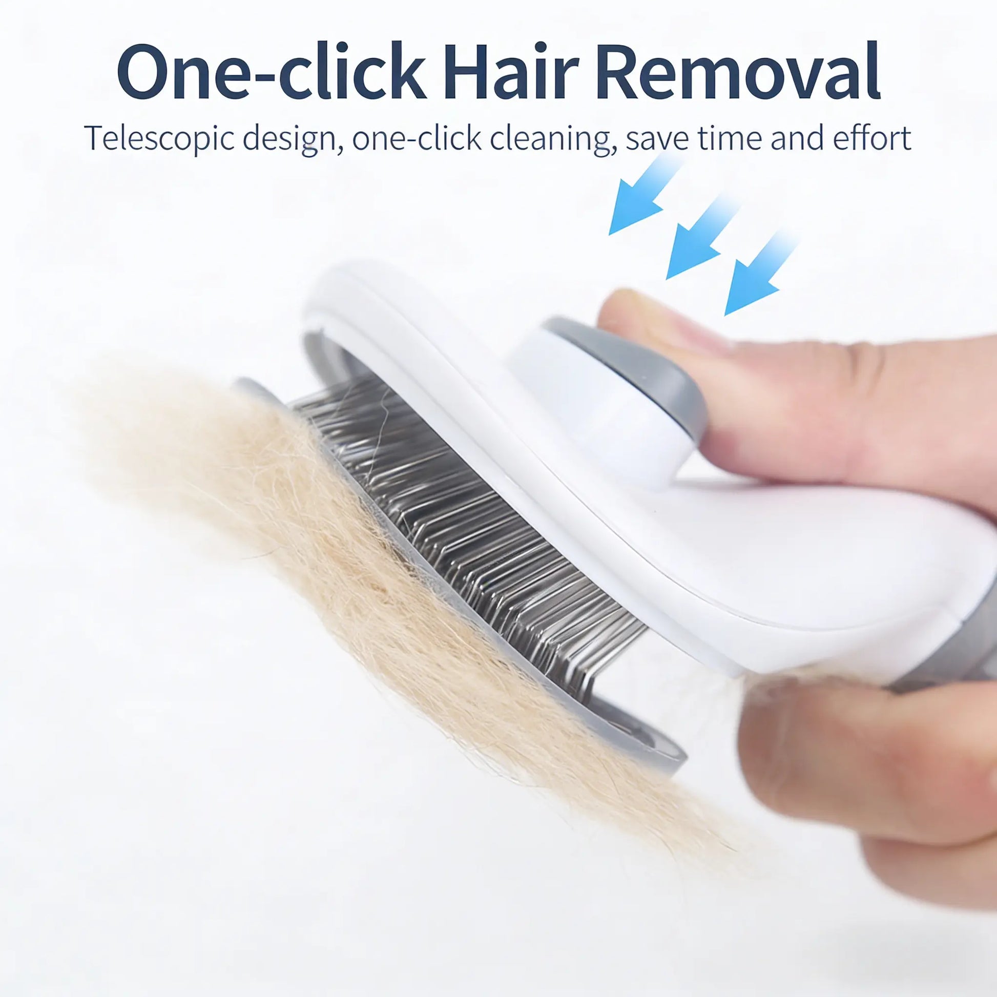 Pet Grooming Essentials Set - Self-Cleaning Slicker Brush, Dual-Sided Stainless Steel Dematting Comb, Tear Stain Comb, and Fur Removal Tool for Dogs and Cats with Long or Short Hair