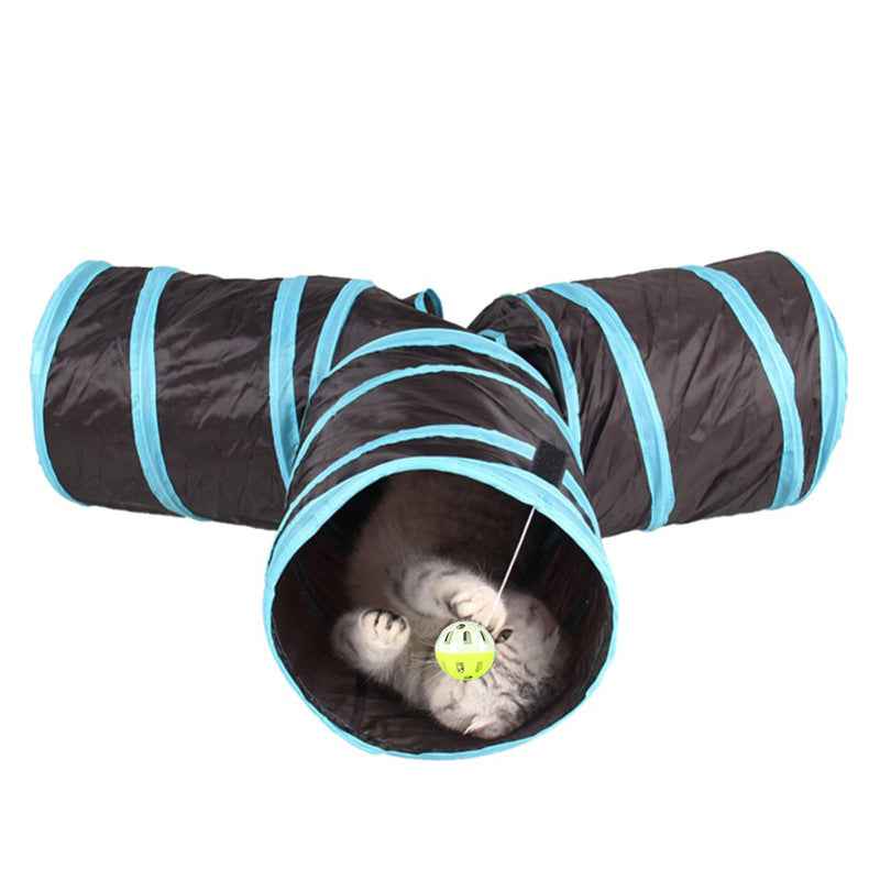 Foldable Cat Play Tunnel with Crinkle Paper