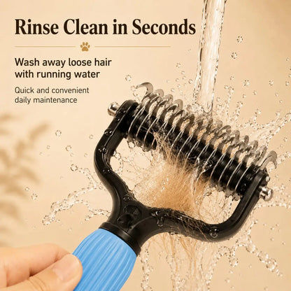 Professional Pet Detangling Comb for Dogs and Cats - Stainless Steel Grooming Tool for Loose Hair Removal, Light Mats, Tangles, Shedding, and Daily Coat Care