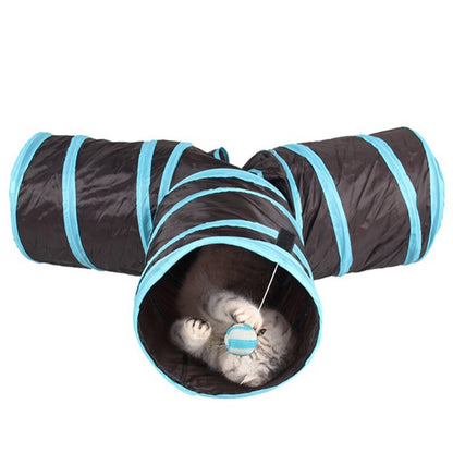 Foldable Cat Play Tunnel with Crinkle Paper