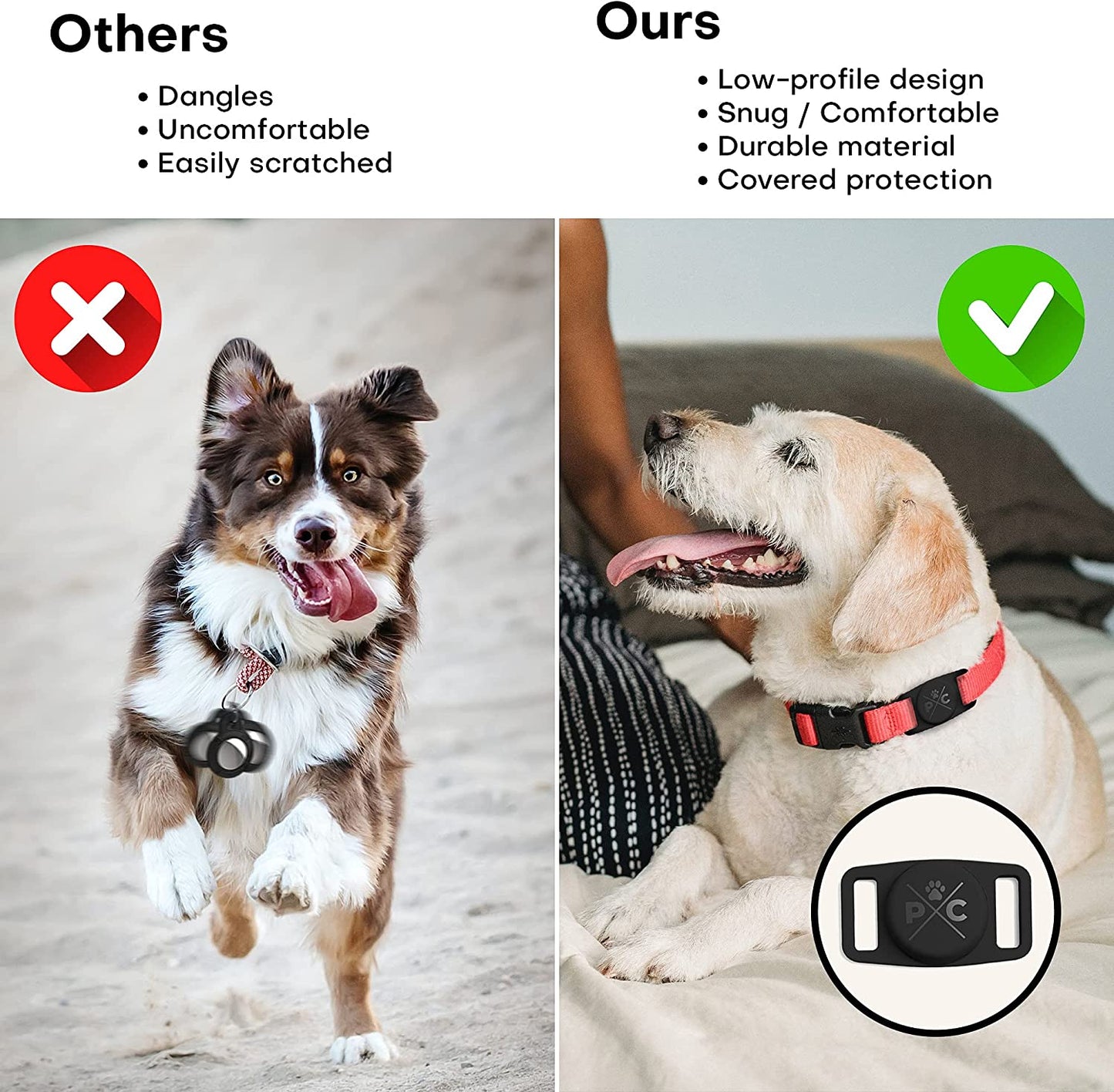 Premium Waterproof AirTag Pet Collar | Durable GPS-Ready Tracker Holder
