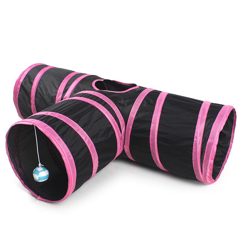 Foldable Cat Play Tunnel with Crinkle Paper
