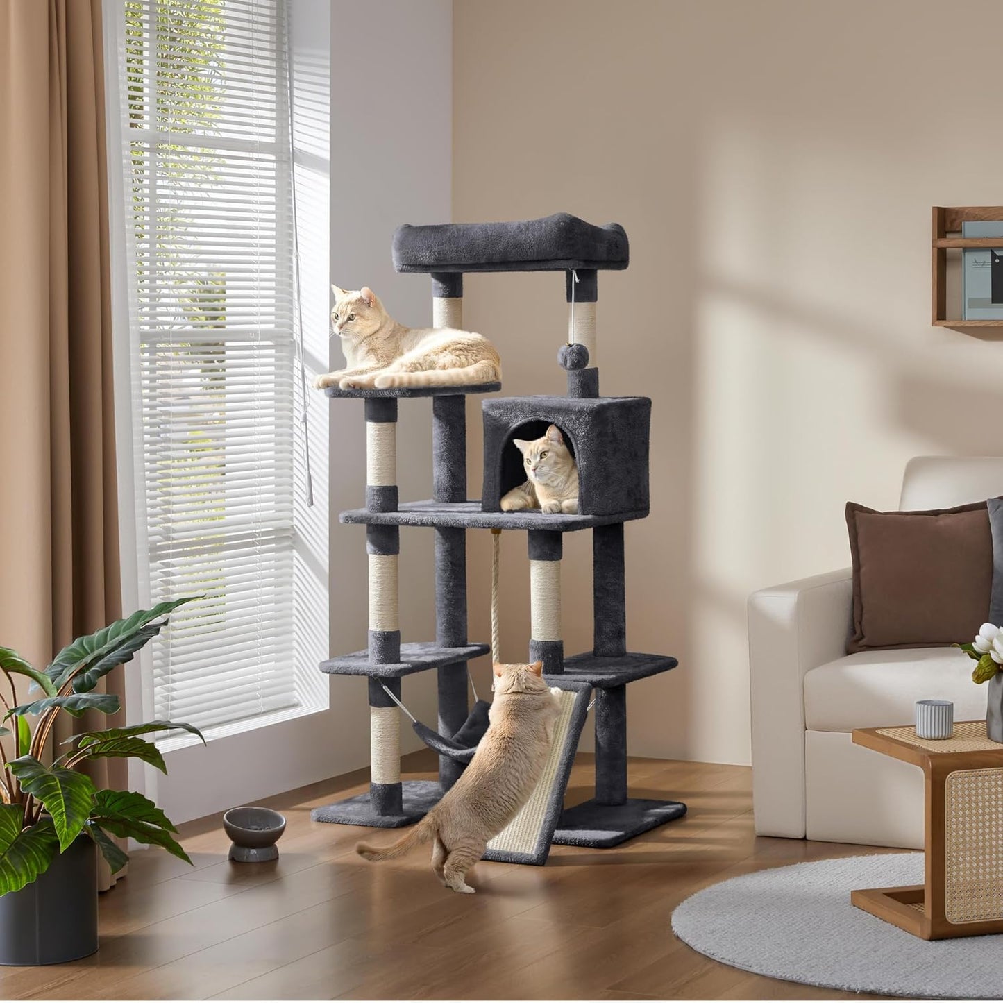 Yaheetech 54-Inch Multi-Level Cat Tree Tower | Premium Activity Centre with Condo & Hammock