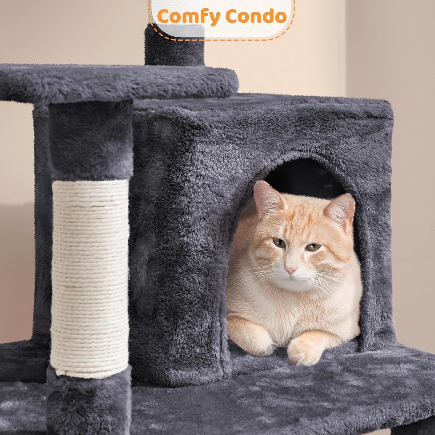 Yaheetech 54-Inch Multi-Level Cat Tree Tower | Premium Activity Centre with Condo & Hammock