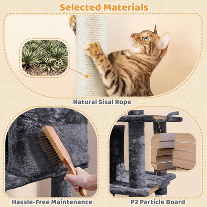 Yaheetech 54-Inch Multi-Level Cat Tree Tower | Premium Activity Centre with Condo & Hammock