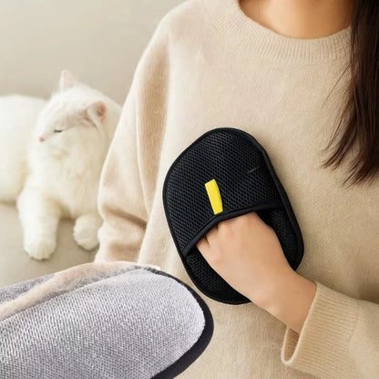 Professional 2-in-1 Pet Hair Remover Brush & Grooming Glove Set | Multi-Surface Deshedding & Upholstery Cleaning Kit