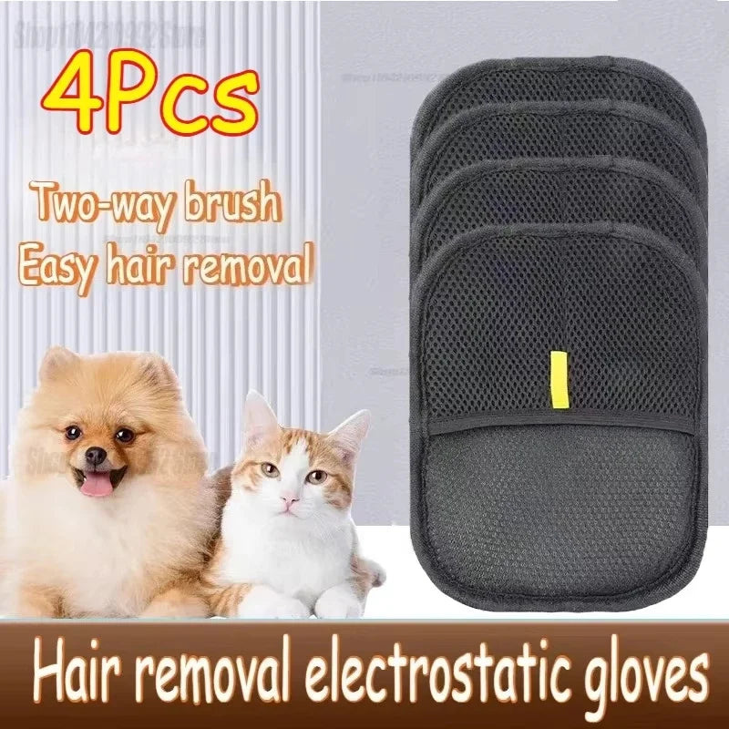 Professional 2-in-1 Pet Hair Remover Brush & Grooming Glove Set | Multi-Surface Deshedding & Upholstery Cleaning Kit