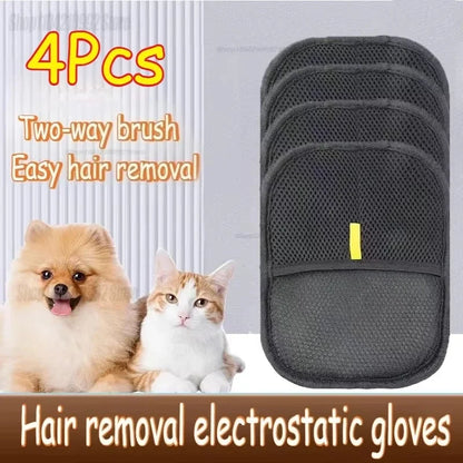 Professional 2-in-1 Pet Hair Remover Brush & Grooming Glove Set | Multi-Surface Deshedding & Upholstery Cleaning Kit