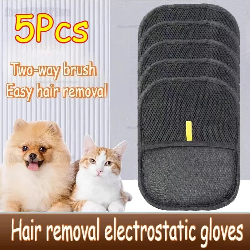 Professional 2-in-1 Pet Hair Remover Brush & Grooming Glove Set | Multi-Surface Deshedding & Upholstery Cleaning Kit