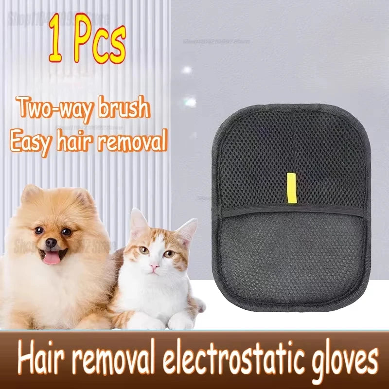 Professional 2-in-1 Pet Hair Remover Brush & Grooming Glove Set | Multi-Surface Deshedding & Upholstery Cleaning Kit