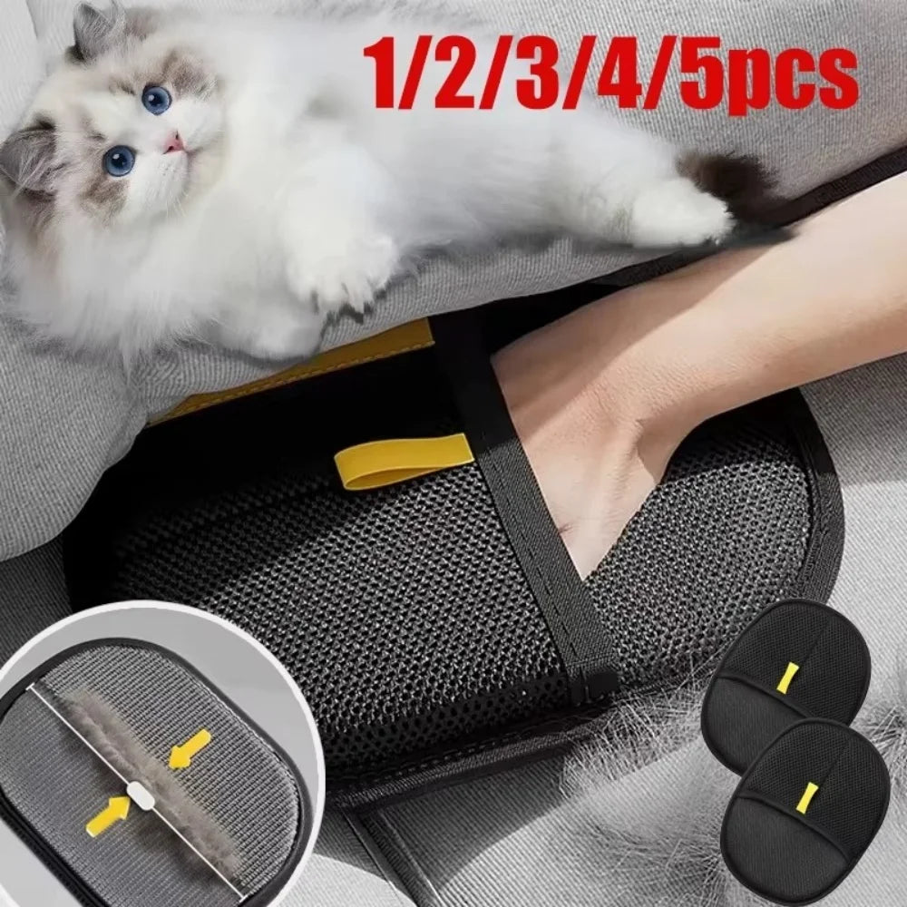 Professional 2-in-1 Pet Hair Remover Brush & Grooming Glove Set | Multi-Surface Deshedding & Upholstery Cleaning Kit