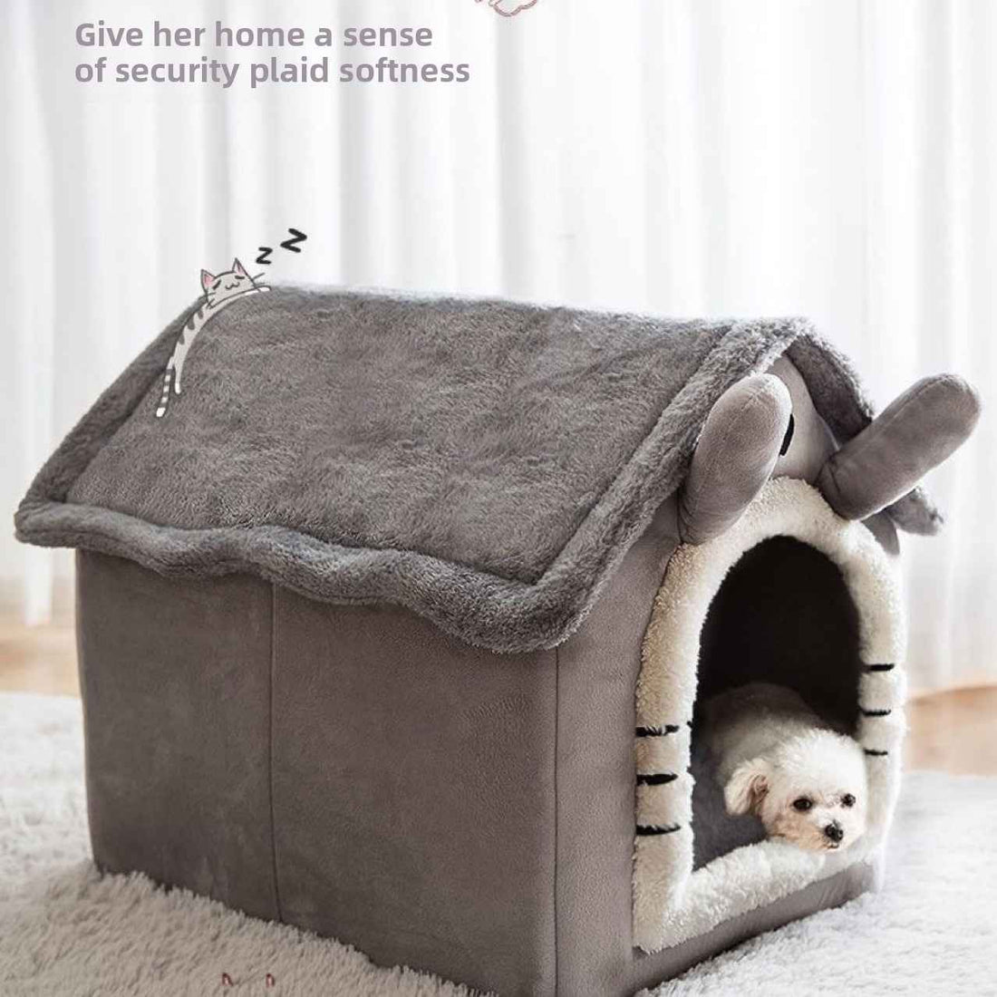 Winter Insulated Cat House - Warm Cozy Pet Bed for Cats and Puppies