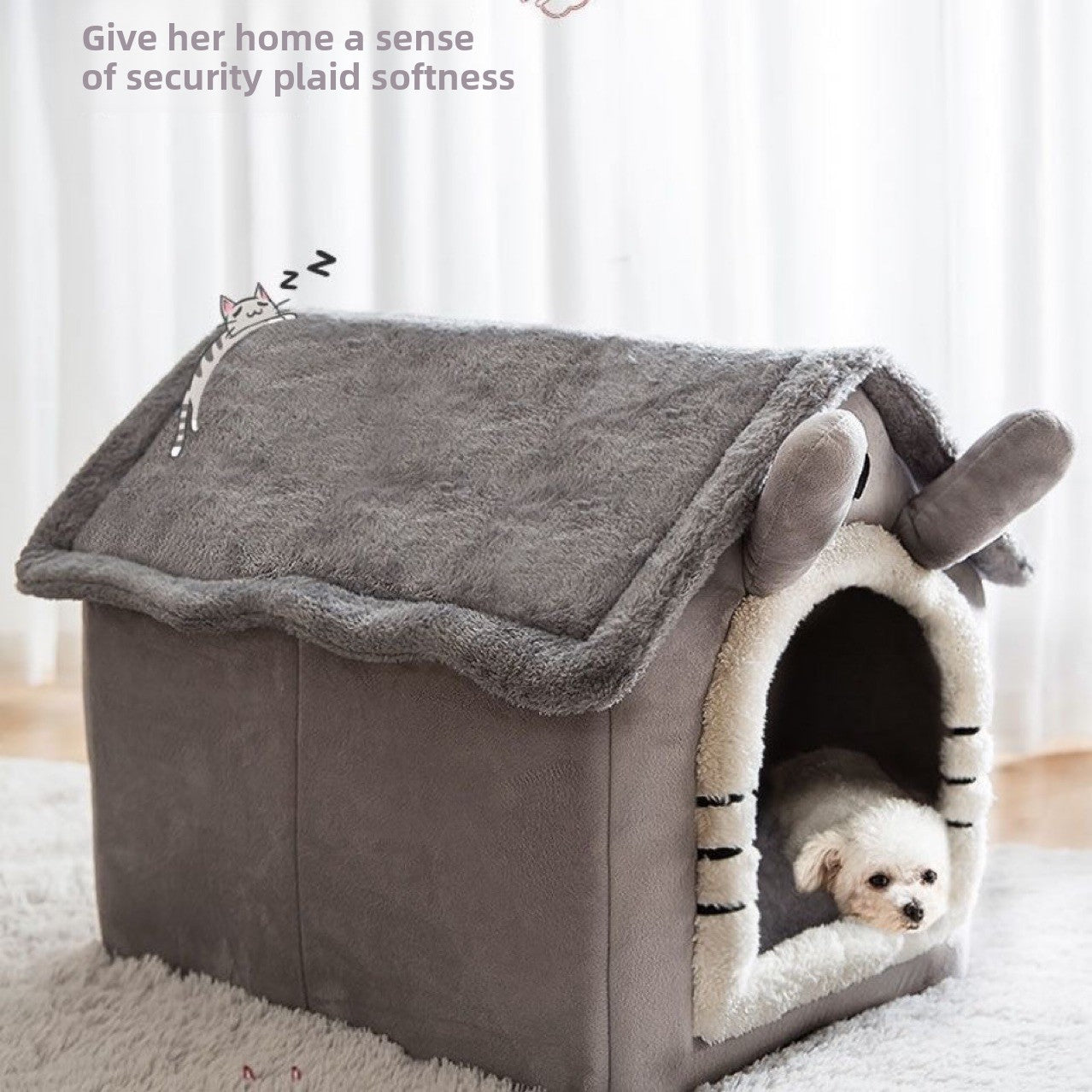 Winter Insulated Cat House - Warm Cozy Pet Bed for Cats and Puppies