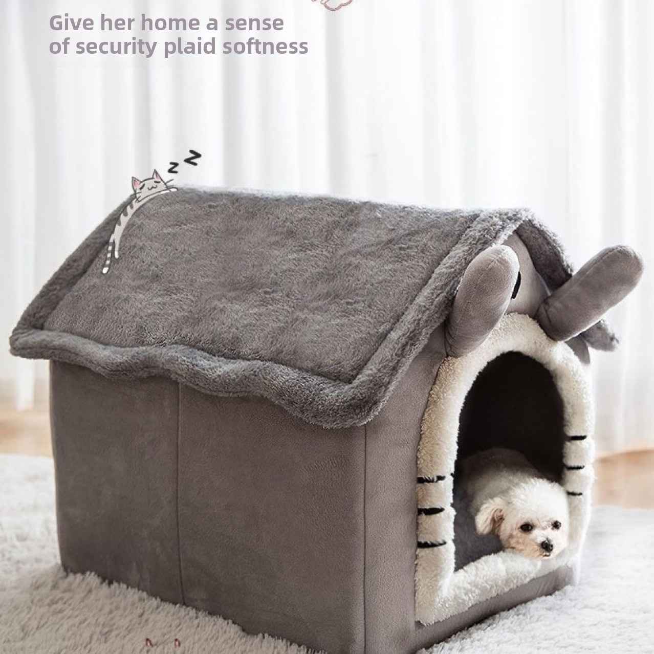 Winter Insulated Cat House - Warm Cozy Pet Bed for Cats and Puppies