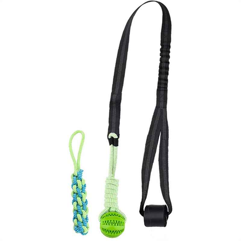 Elastic Dog Chew Toy Set with Spring Bar and Rope Toys