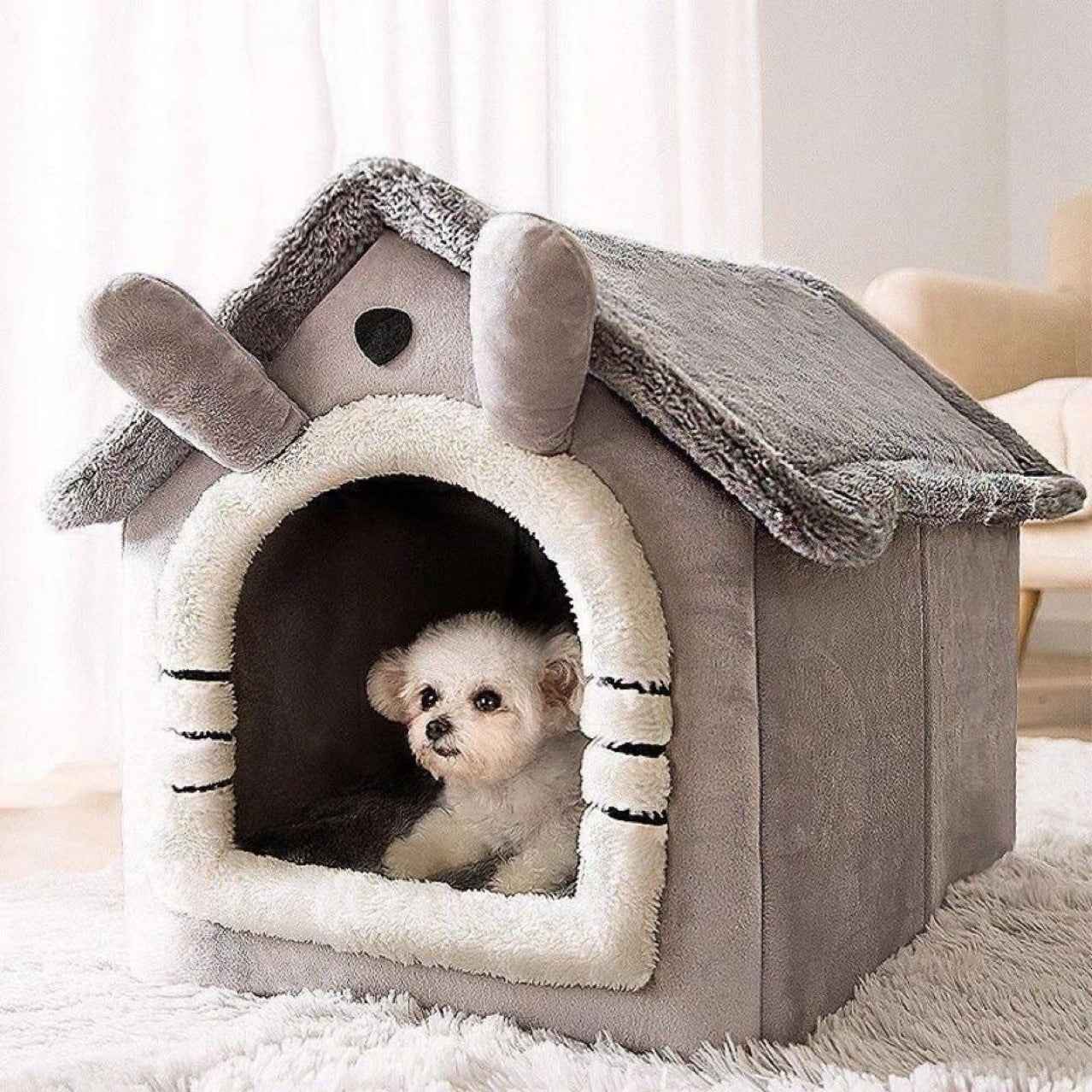 Winter Insulated Cat House - Warm Cozy Pet Bed for Cats and Puppies