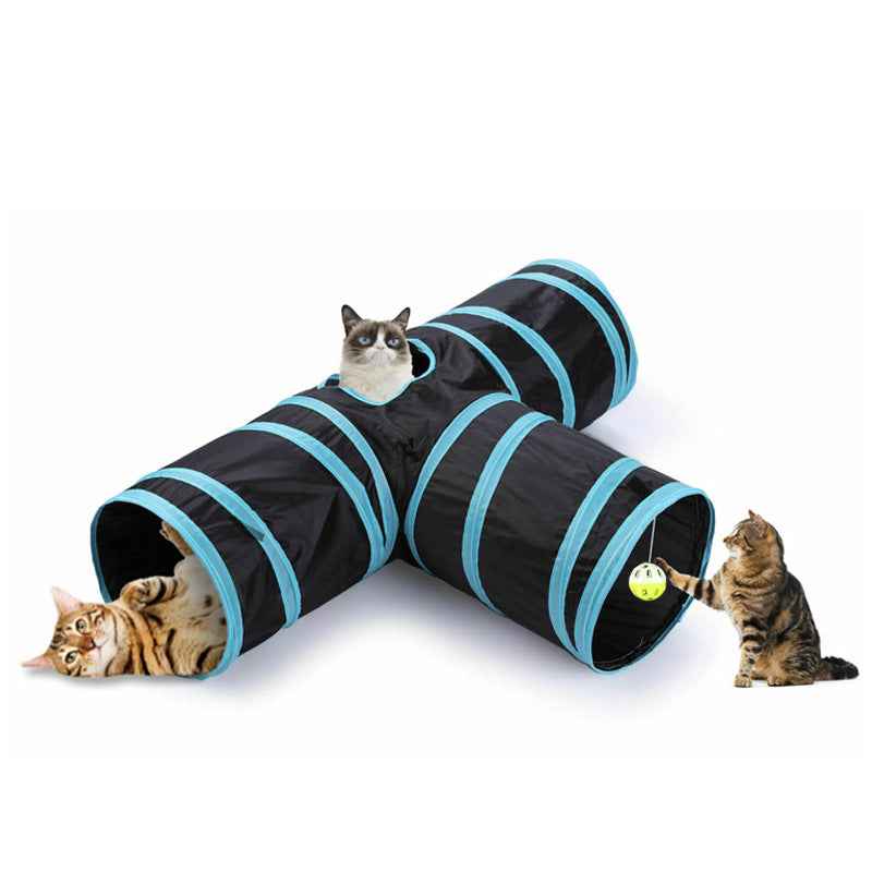 Foldable Cat Play Tunnel with Crinkle Paper